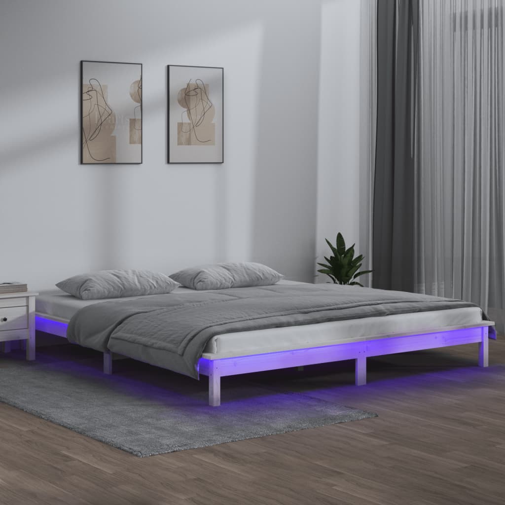 Led Bed Frame Without Mattress Solid Wood