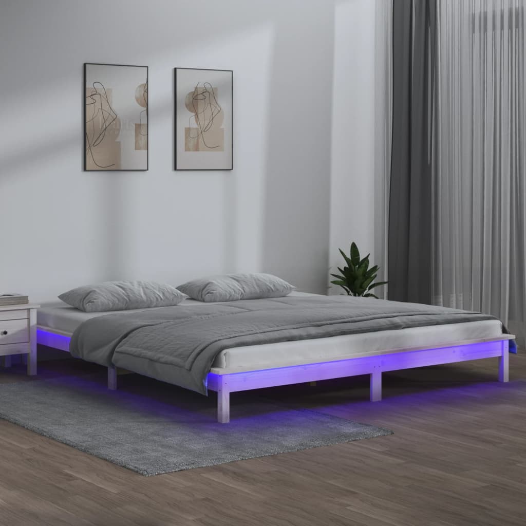 Led Bed Frame Without Mattress Solid Wood