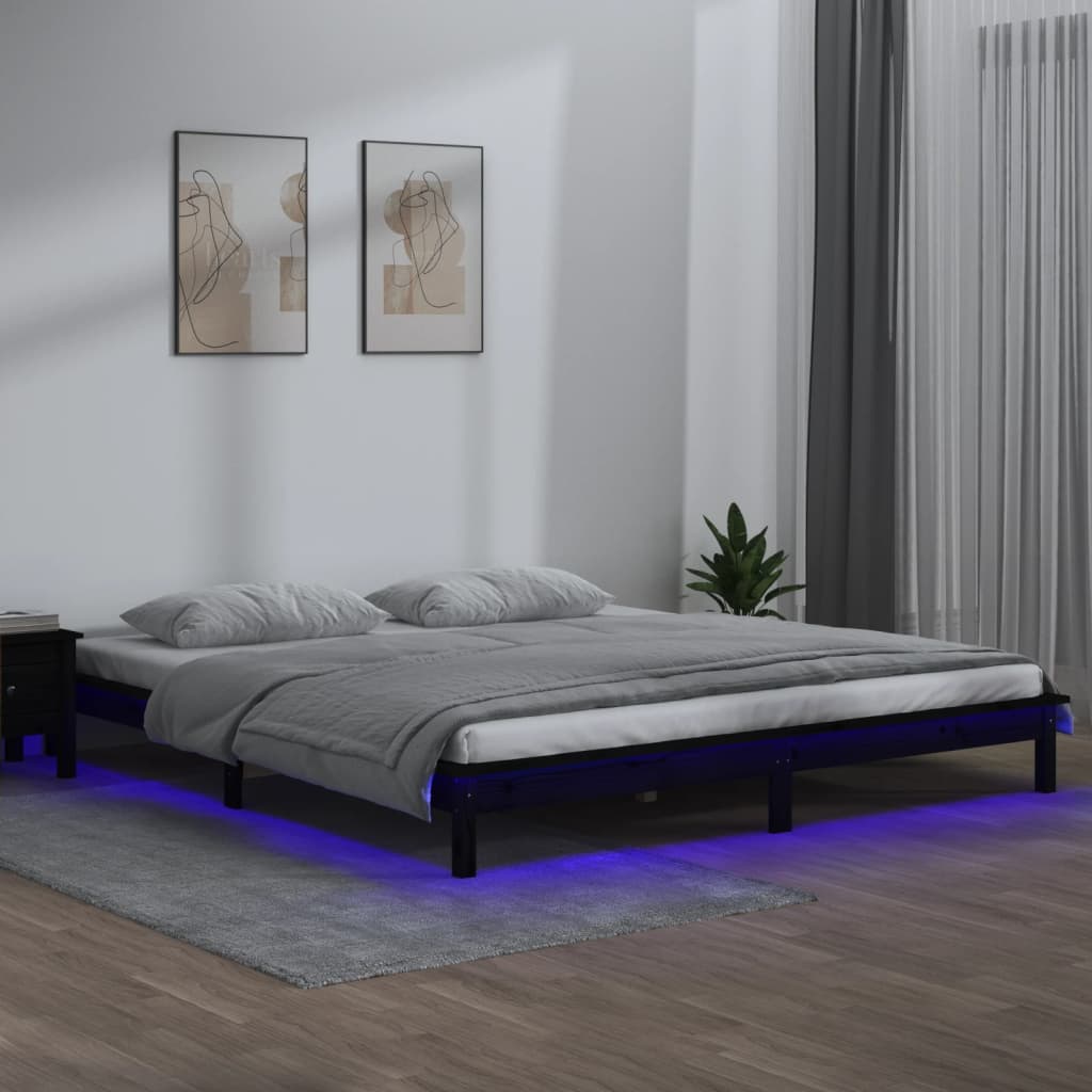 Led Bed Frame Without Mattress Solid Wood