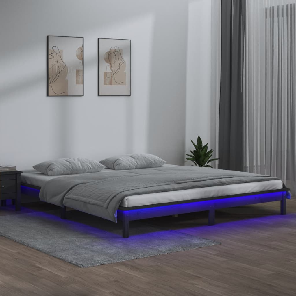 Led Bed Frame Without Mattress Solid Wood