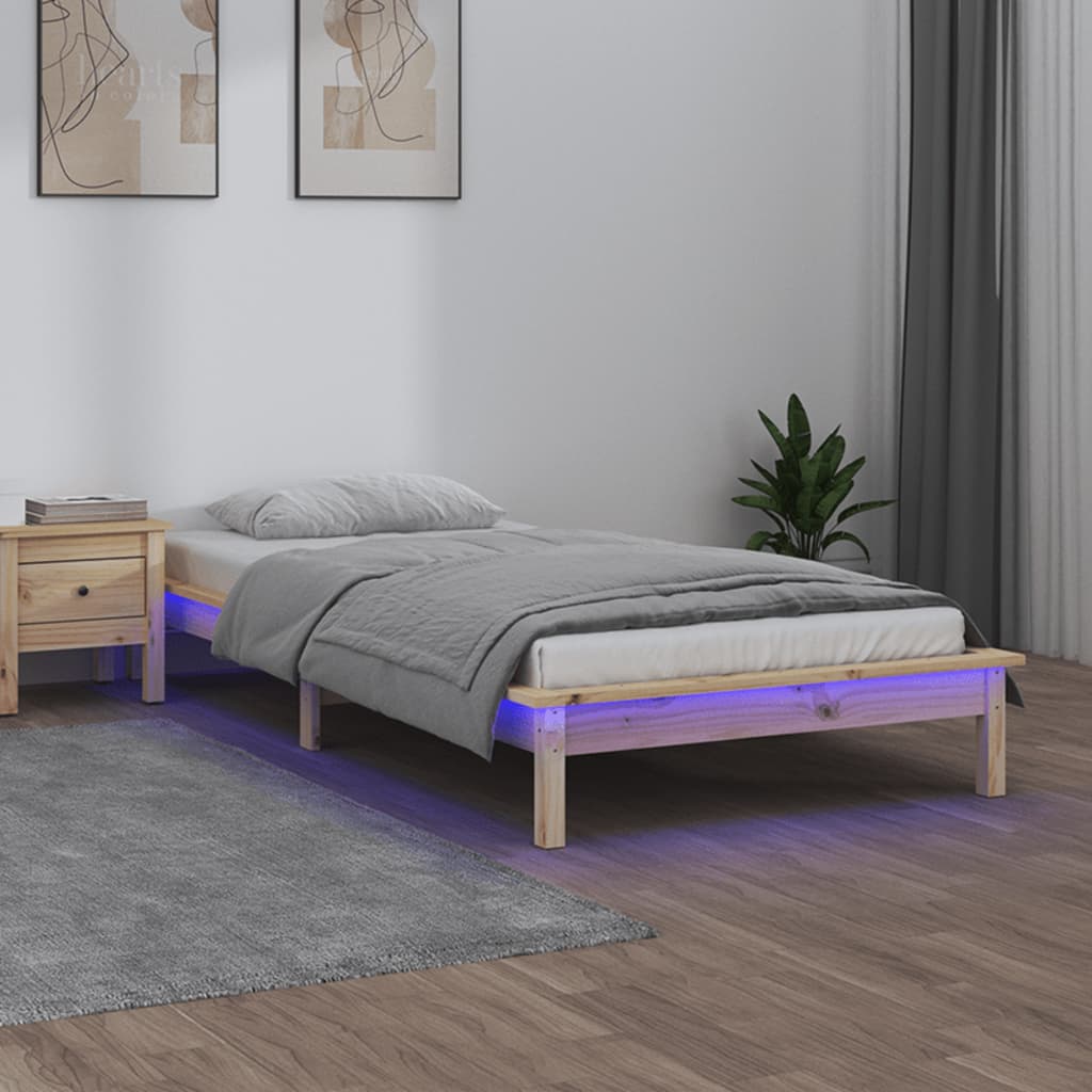 Led Bed Frame Without Mattress Solid Wood