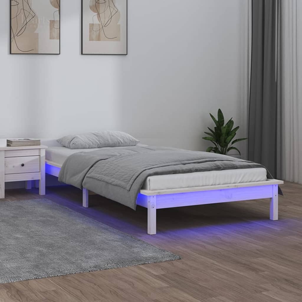Led Bed Frame Without Mattress Solid Wood