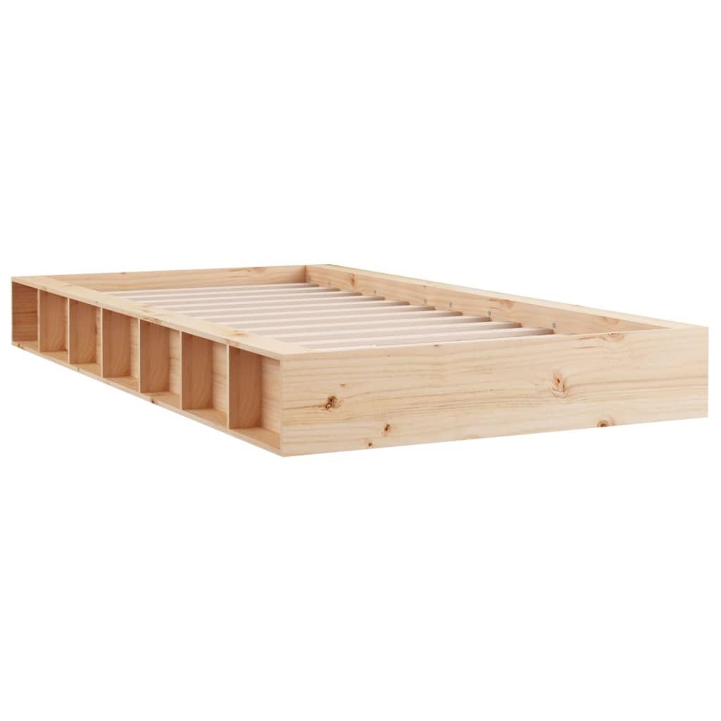 Bed Frame 120x190 cm Small Double Solid Wood - Massive Discounts