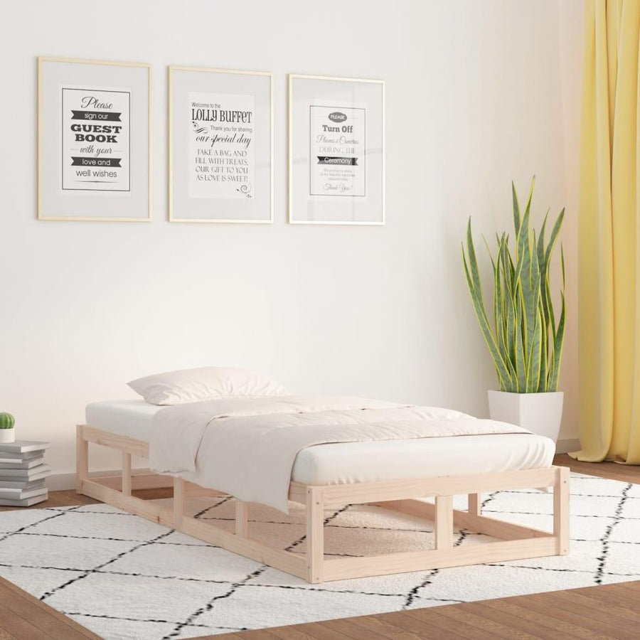 Bed Frame 90x200 cm Solid Wood - Massive Discounts