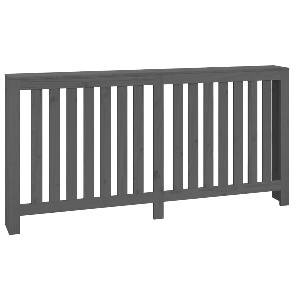 Dark gray wooden crib with slatted design on a white background