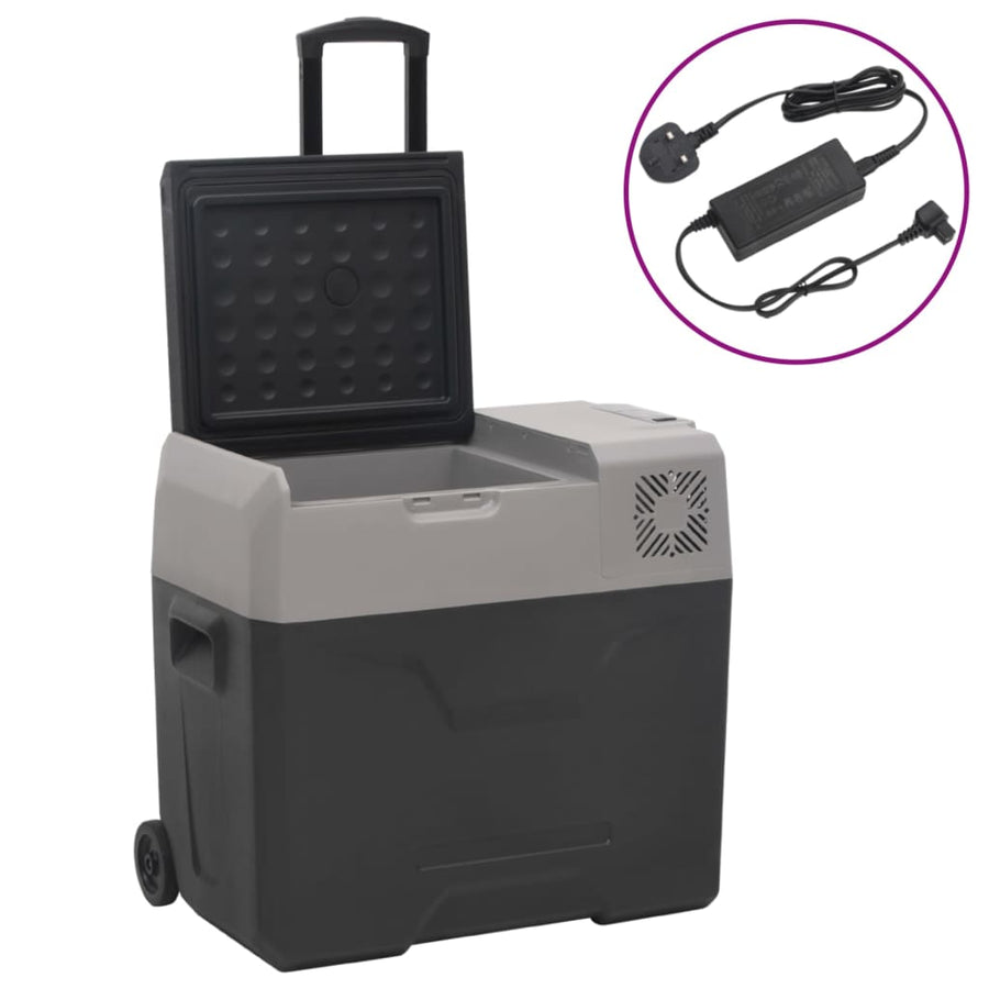 Cool Box with Wheel and Adapter Black&Grey 40 L Polypropylene