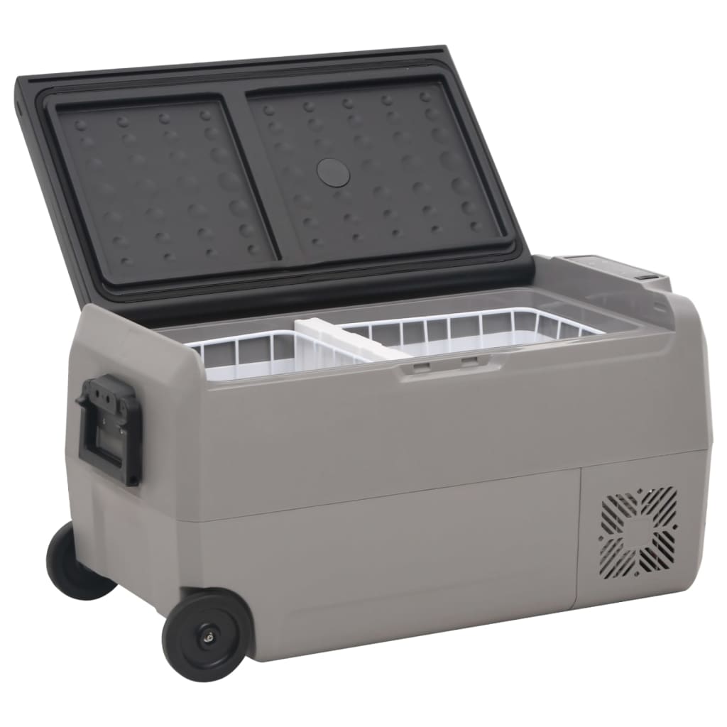 Cool Box with Wheel and Handle Black&Grey 36 L PP&PE