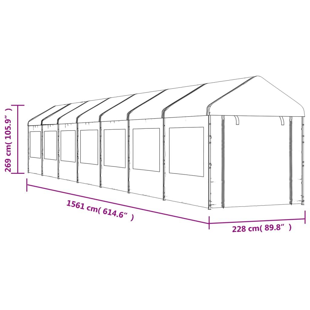Gazebo with Roof White 15.61x2.28x2.69 m Polyethylene - Massive Discounts