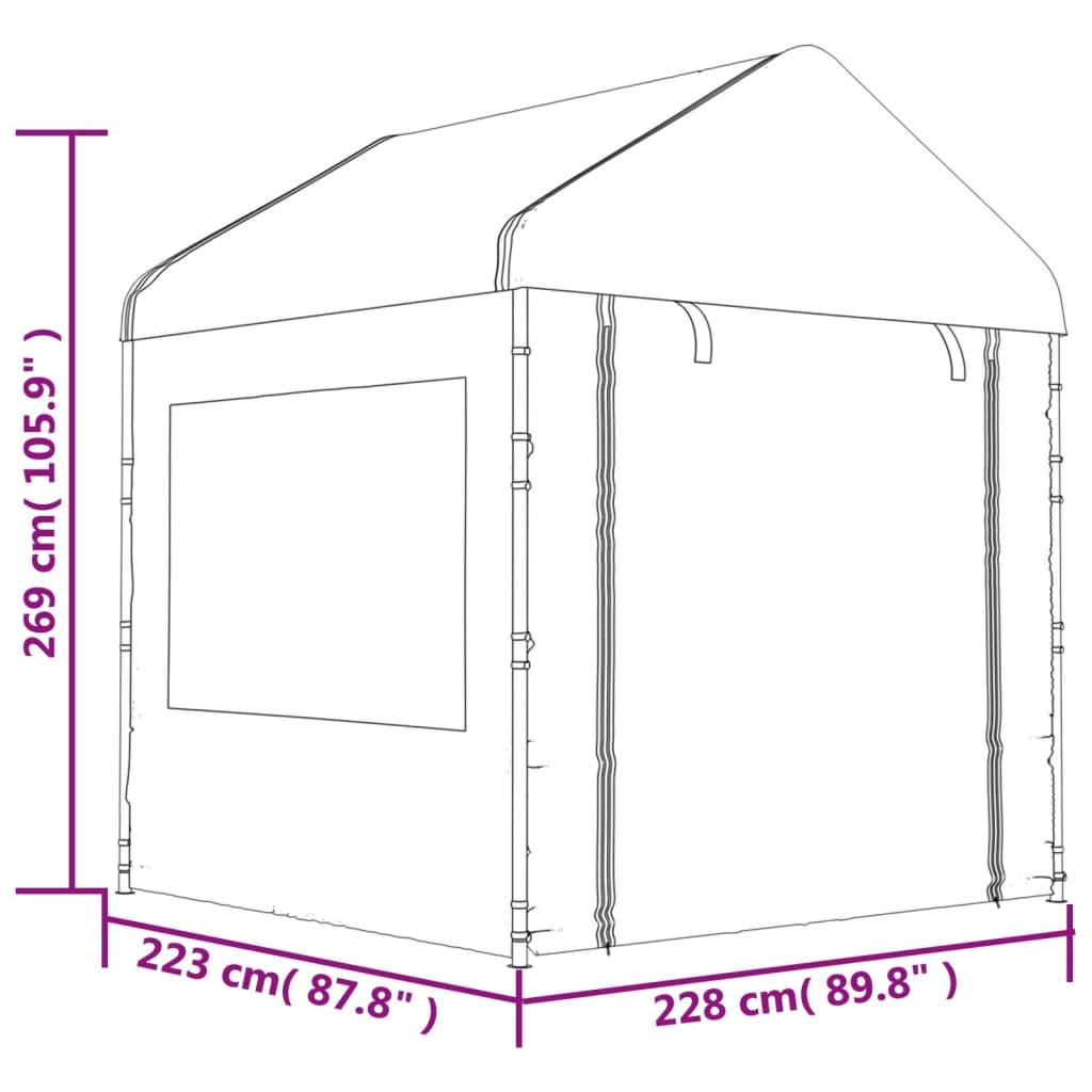 Gazebo with Roof White 15.61x2.28x2.69 m Polyethylene - Massive Discounts