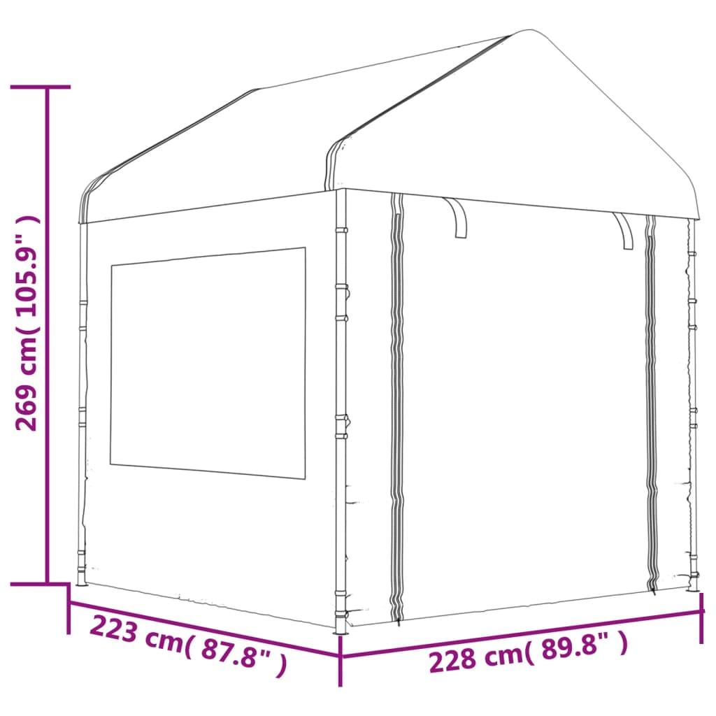 Gazebo with Roof White 20.07x2.28x2.69 m Polyethylene - Massive Discounts