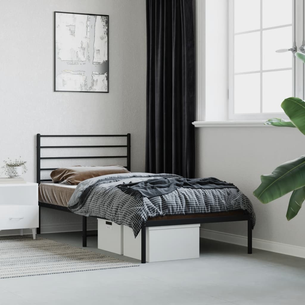 Metal Bed Frame Without Mattress With Footboard 120X190Cm