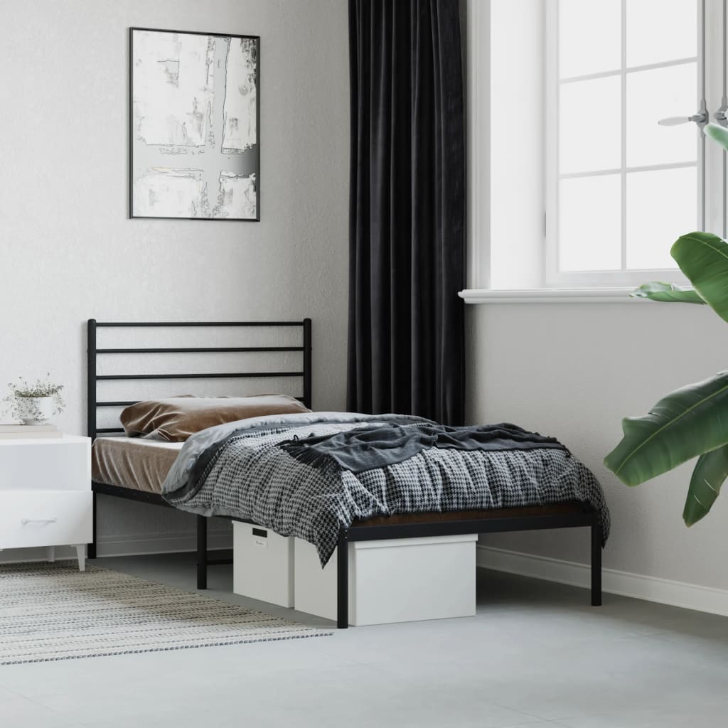 Metal Bed Frame Without Mattress With Footboard 120X190Cm