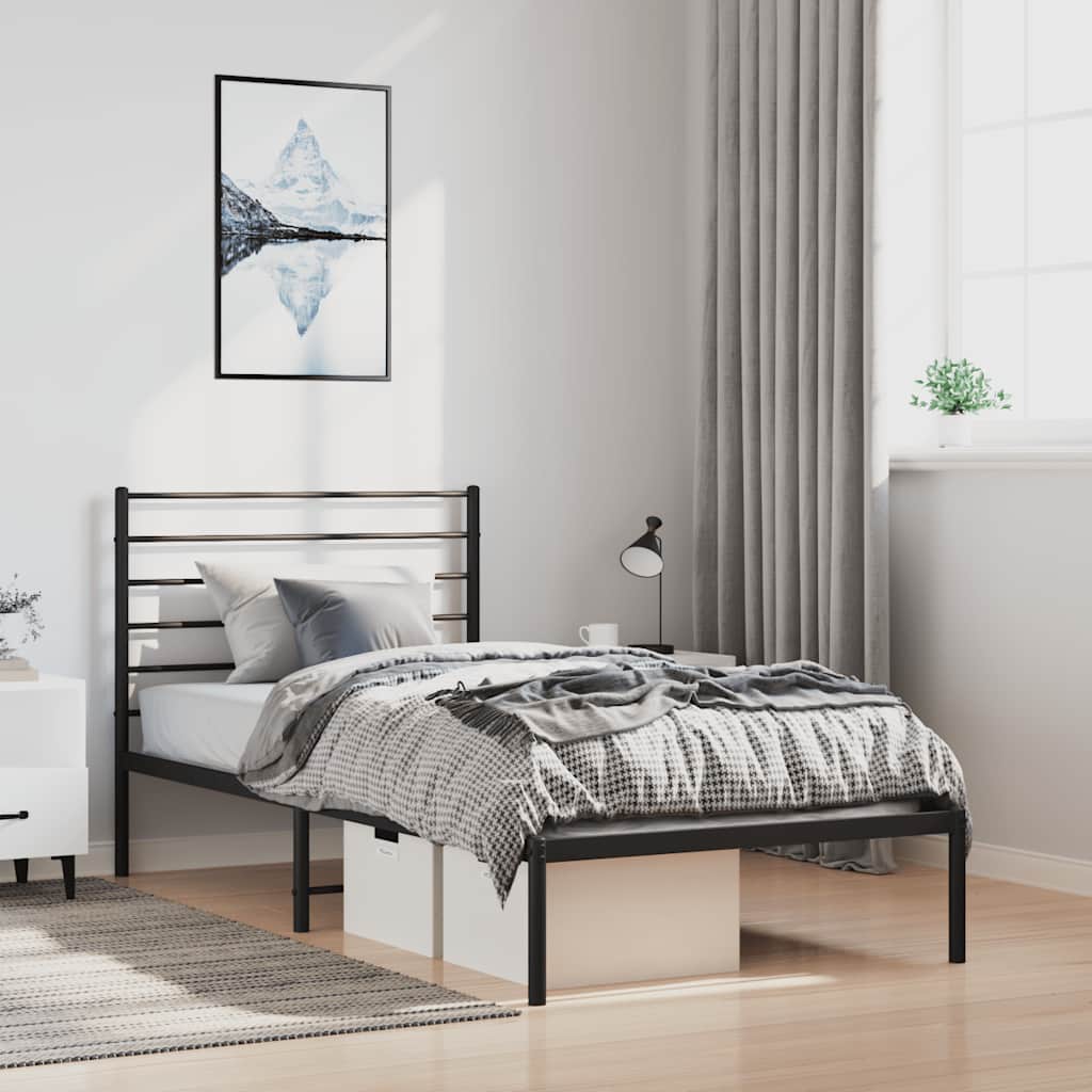 Metal Bed Frame Without Mattress With Footboard 120X190Cm
