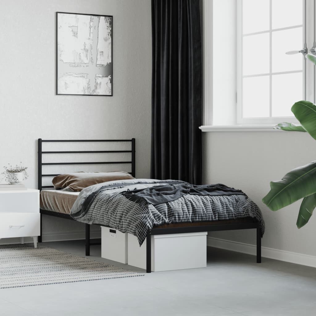 Metal Bed Frame Without Mattress With Footboard 120X190Cm