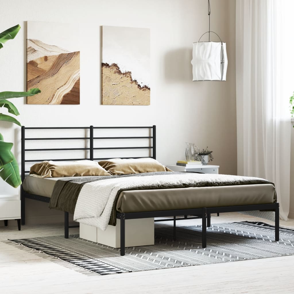 Metal Bed Frame Without Mattress With Footboard 120X190Cm