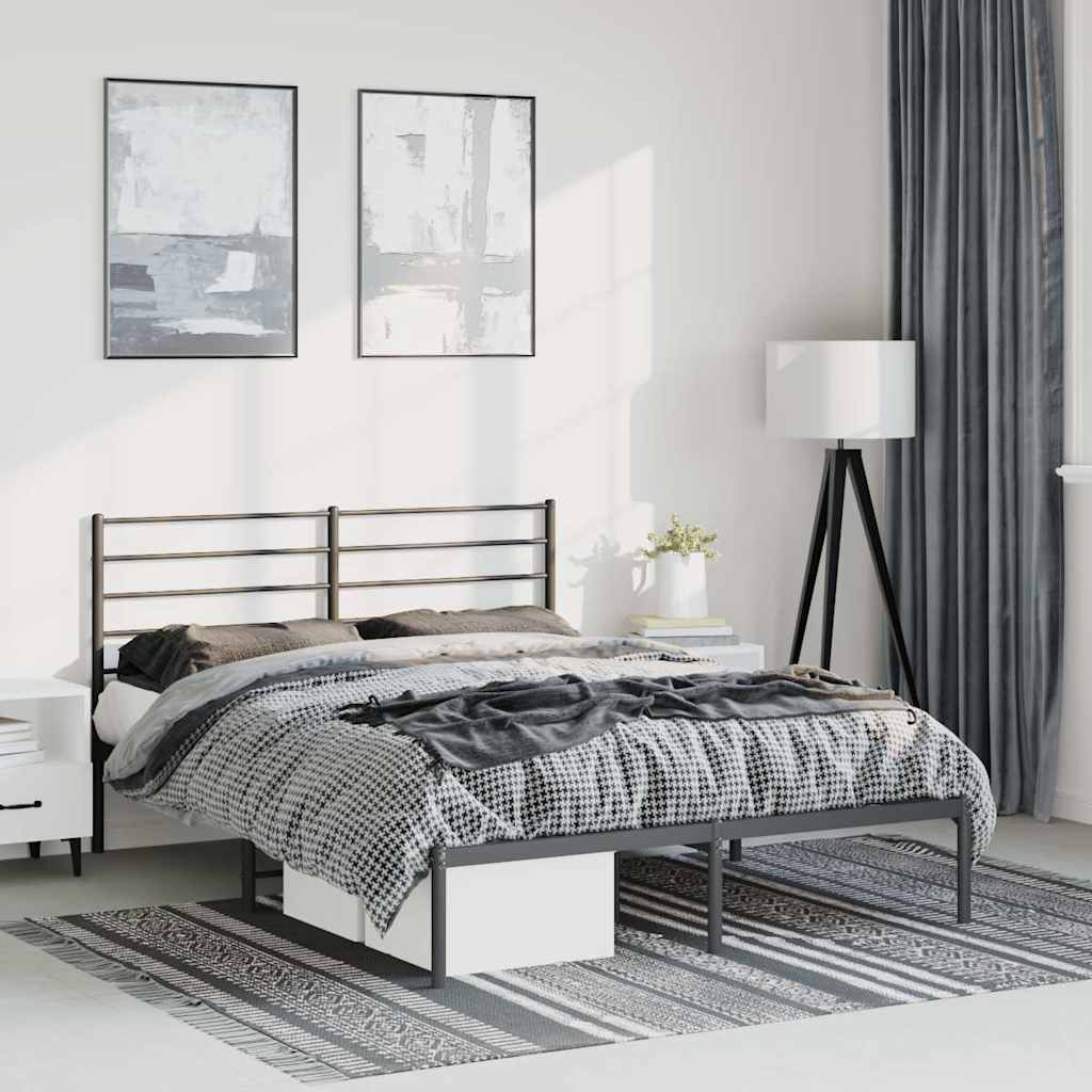 Metal Bed Frame Without Mattress With Footboard 120X190Cm
