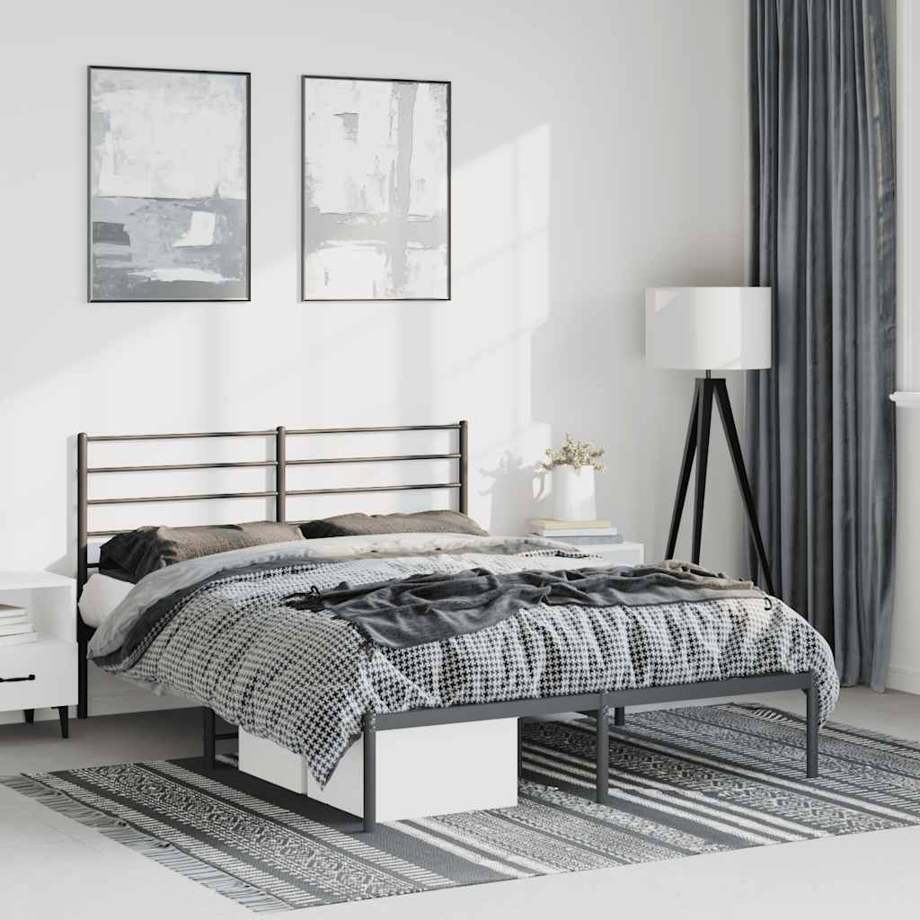 Metal Bed Frame Without Mattress With Footboard 120X190Cm