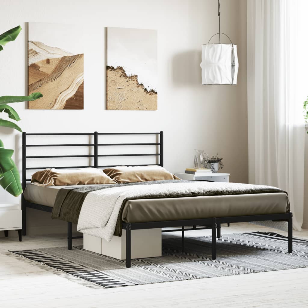 Metal Bed Frame Without Mattress With Footboard 120X190Cm