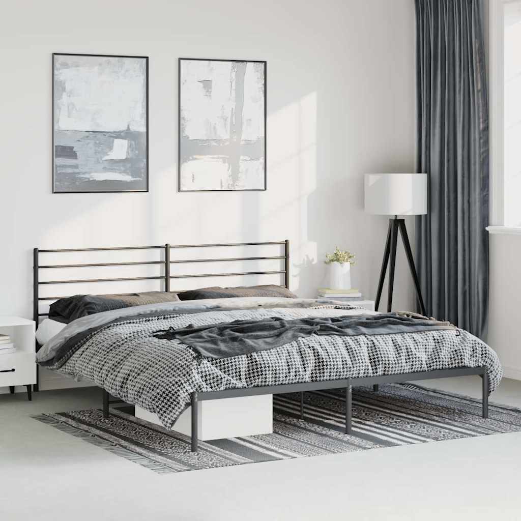Metal Bed Frame Without Mattress With Footboard 120X190Cm