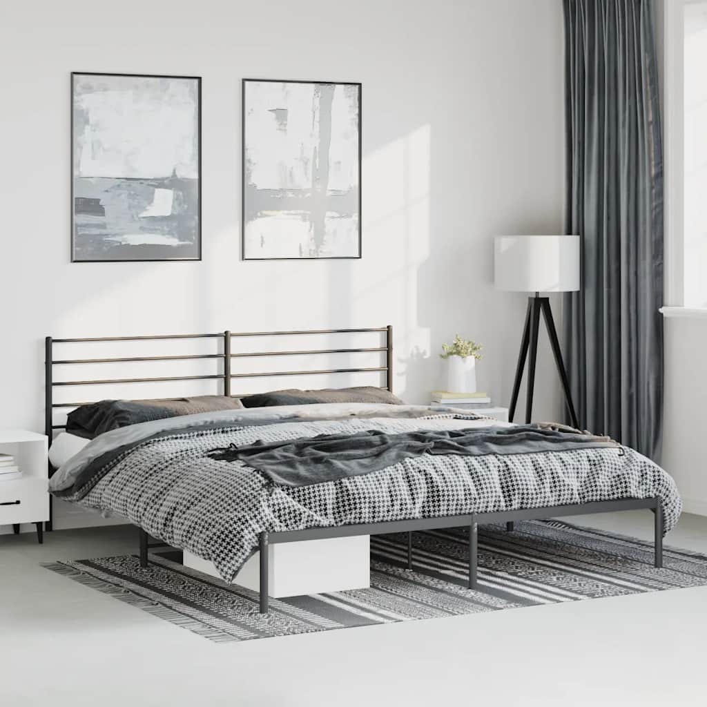Metal Bed Frame Without Mattress With Footboard 120X190Cm