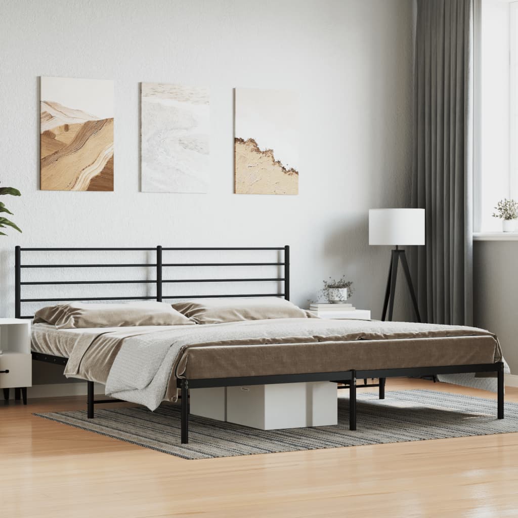 Metal Bed Frame Without Mattress With Footboard 120X190Cm