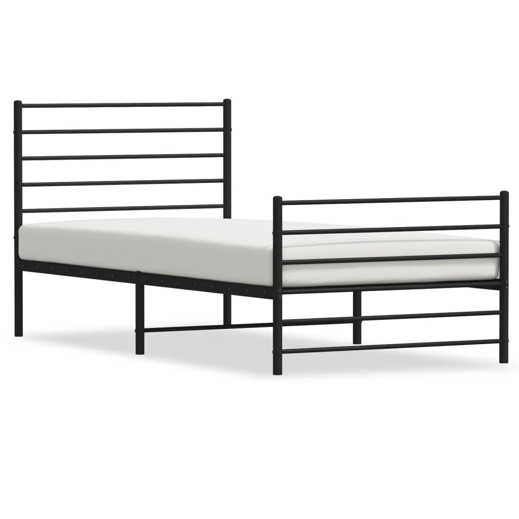 Metal Bed Frame Without Mattress With Footboard 120X190Cm