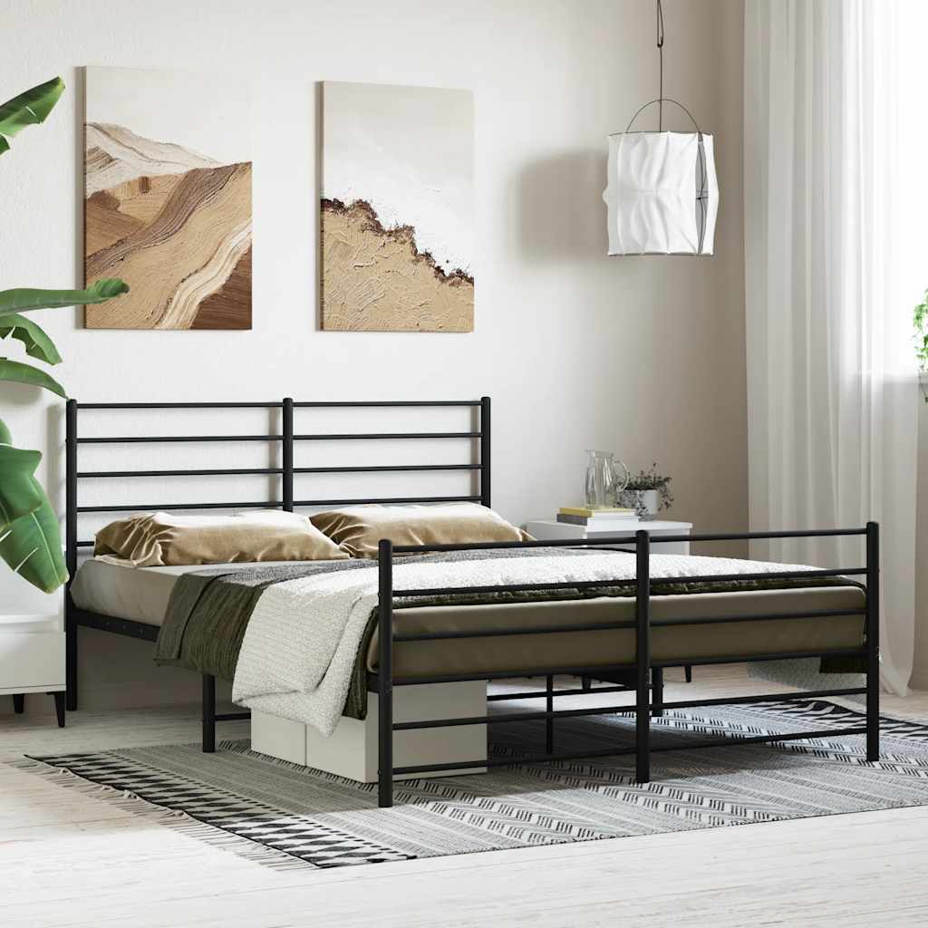 Metal Bed Frame Without Mattress With Footboard 120X190Cm