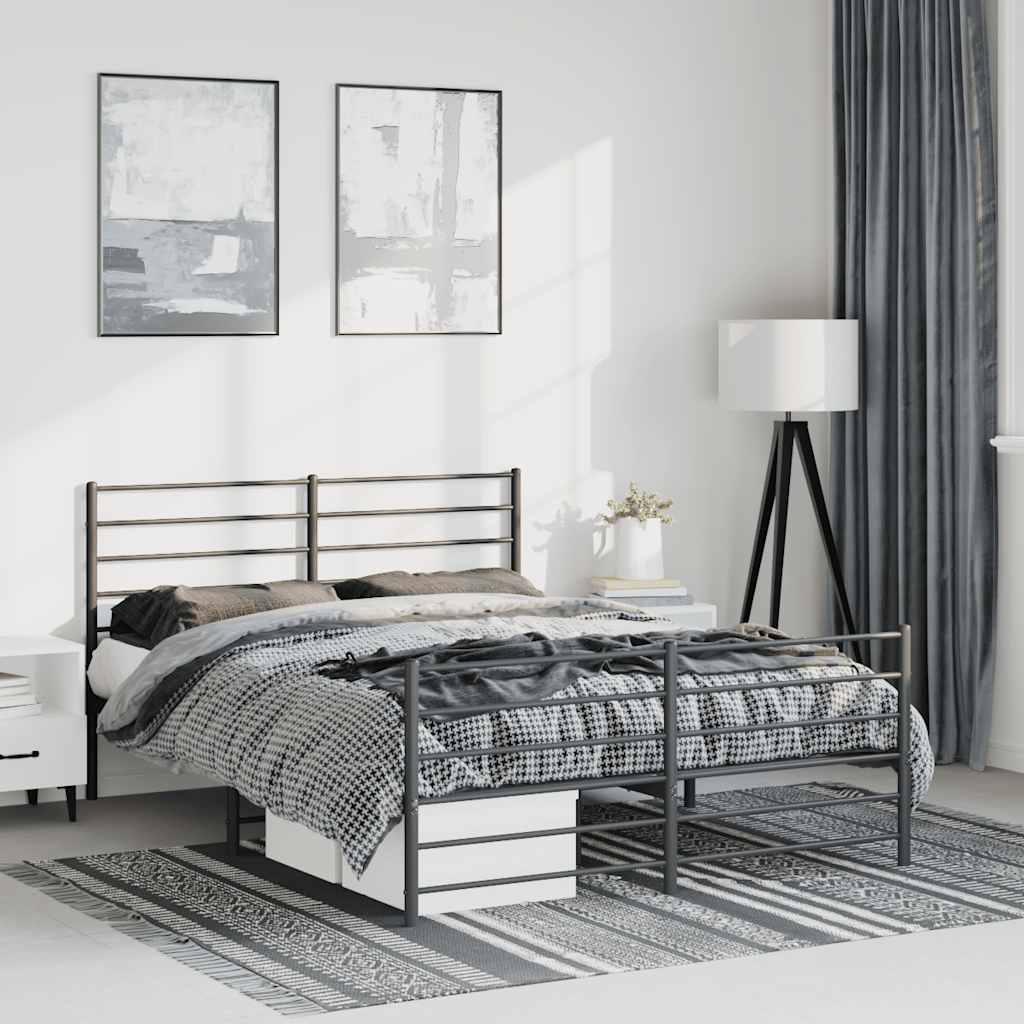 Metal Bed Frame Without Mattress With Footboard 120X190Cm
