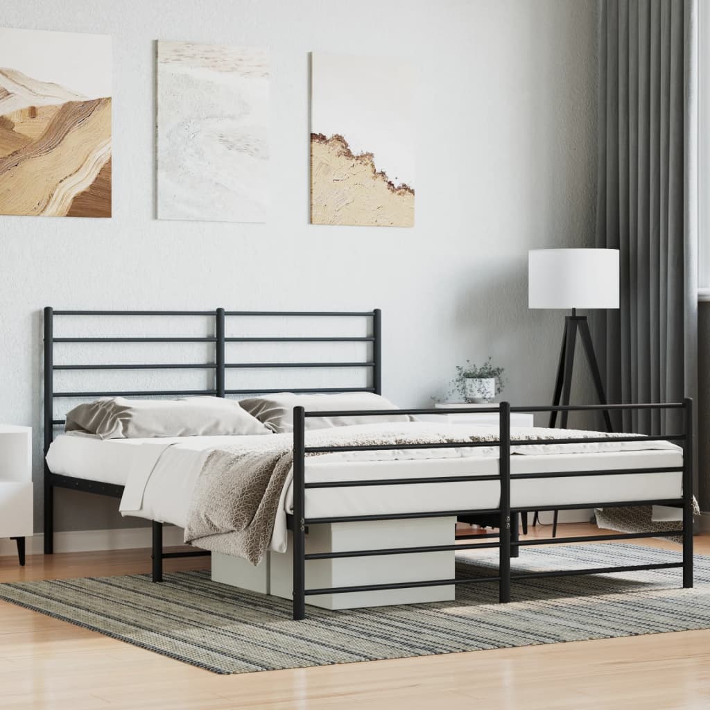 Metal Bed Frame Without Mattress With Footboard 120X190Cm
