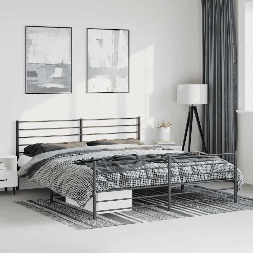 Metal Bed Frame Without Mattress With Footboard 120X190Cm