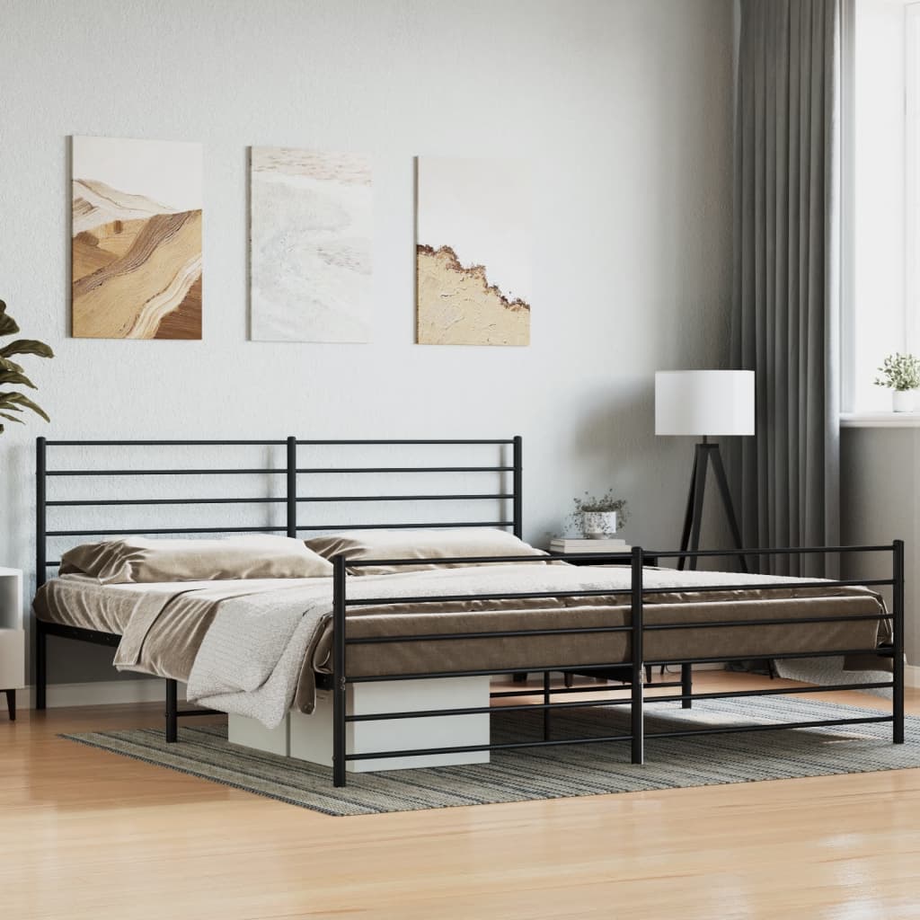 Metal Bed Frame Without Mattress With Footboard 120X190Cm