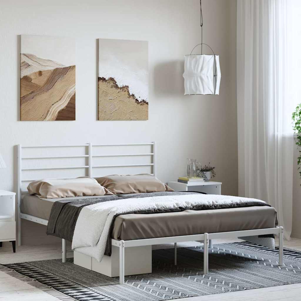 Metal Bed Frame Without Mattress With Footboard 120X190Cm