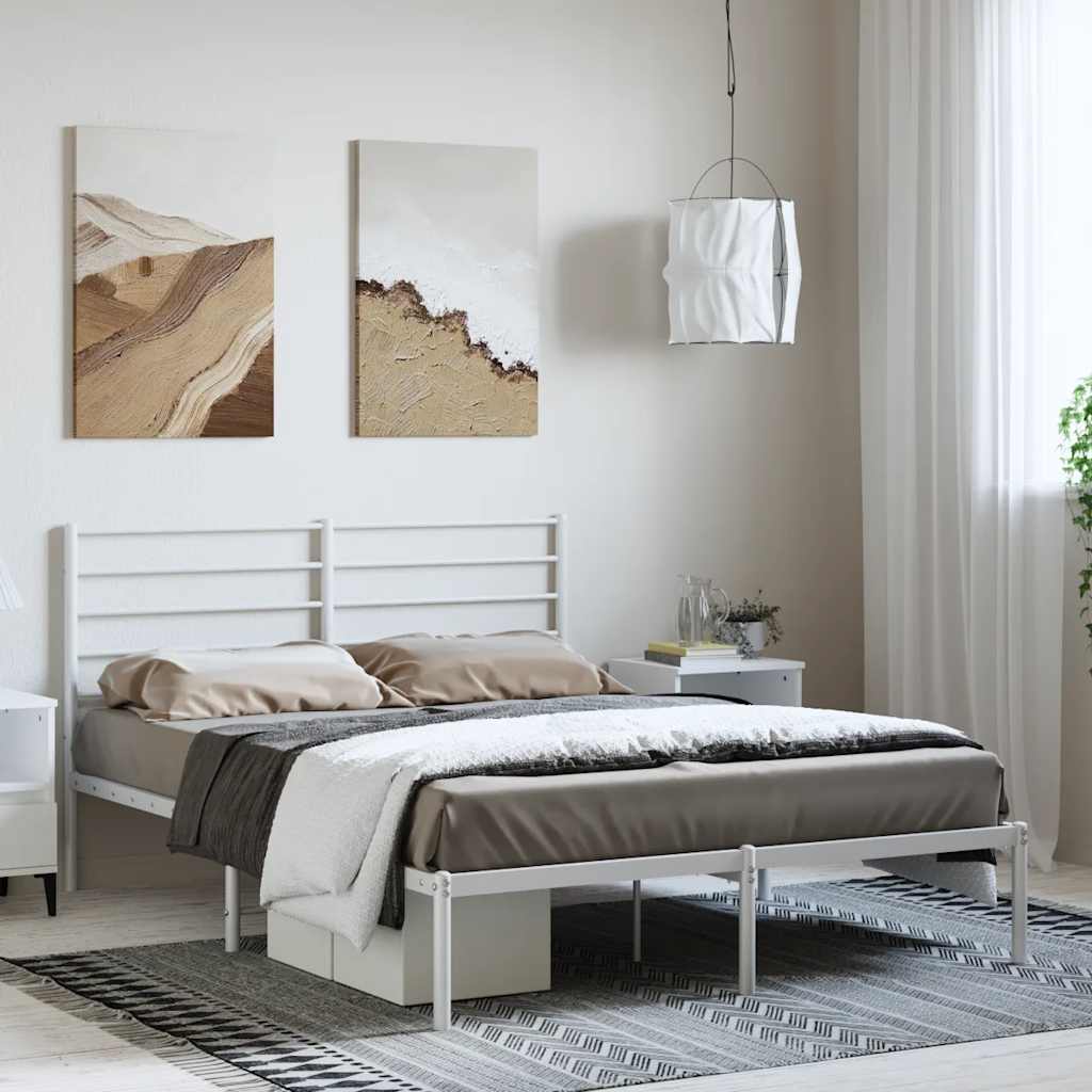 Metal Bed Frame Without Mattress With Footboard 120X190Cm