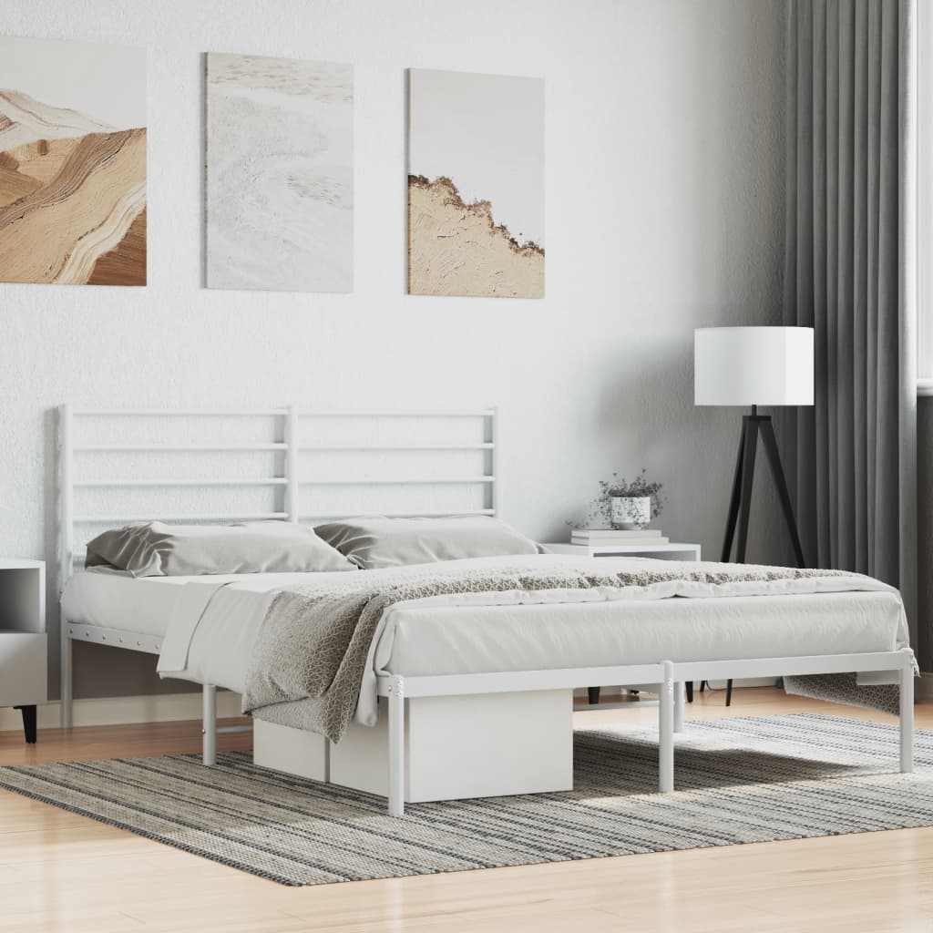 Metal Bed Frame Without Mattress With Footboard 120X190Cm