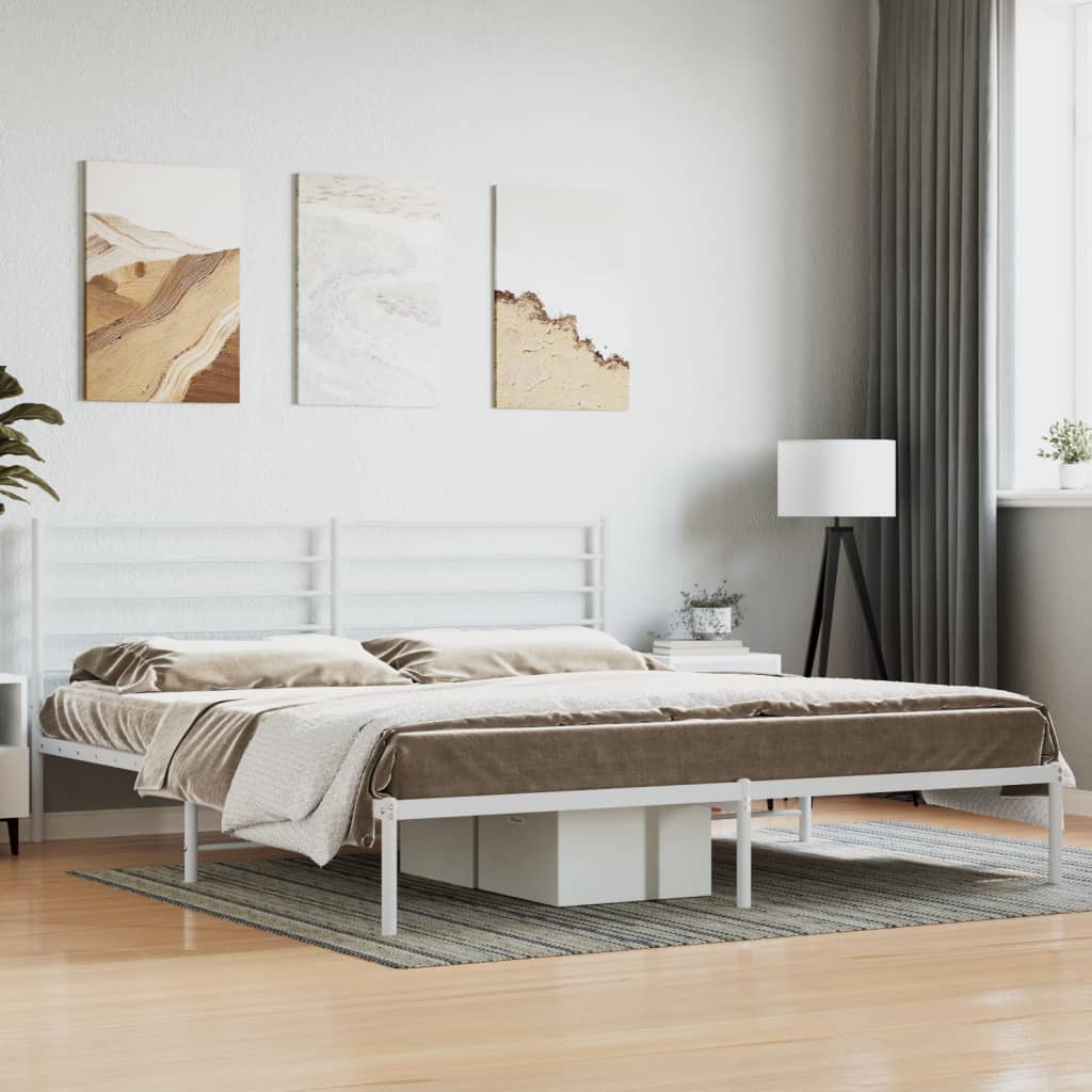 Metal Bed Frame Without Mattress With Footboard 120X190Cm