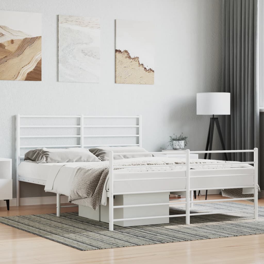 Metal Bed Frame Without Mattress With Footboard 120X190Cm