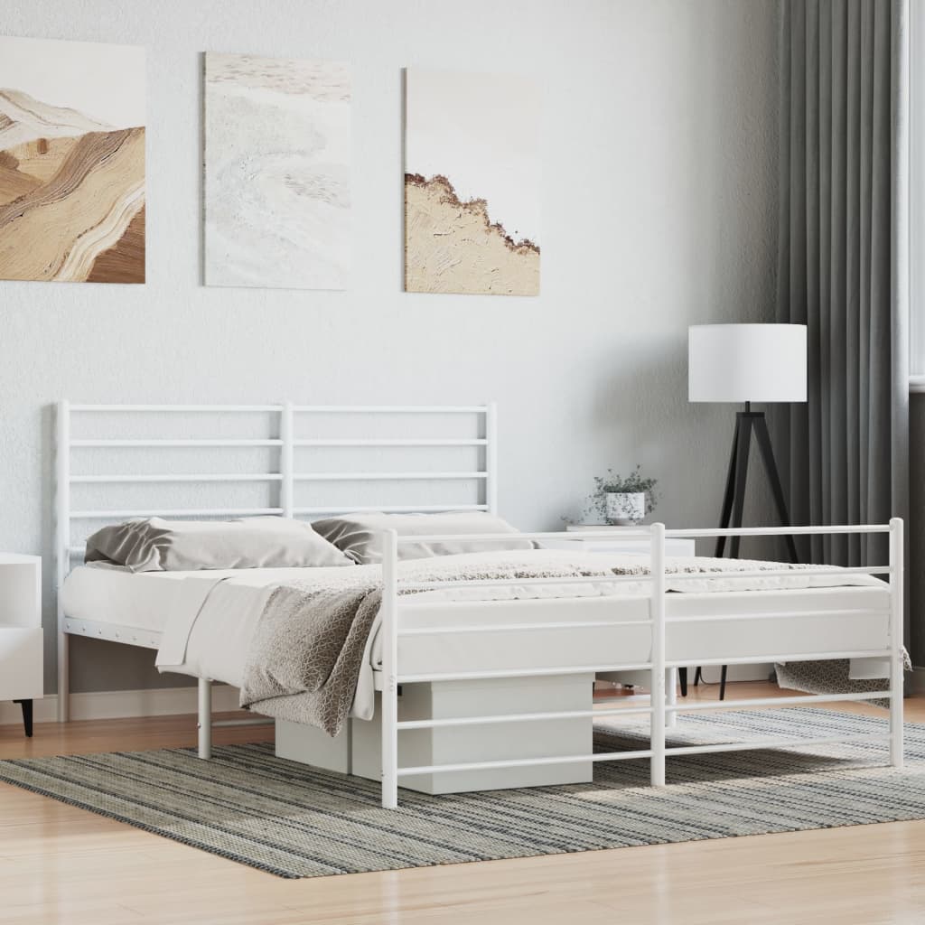 Metal Bed Frame Without Mattress With Footboard 120X190Cm