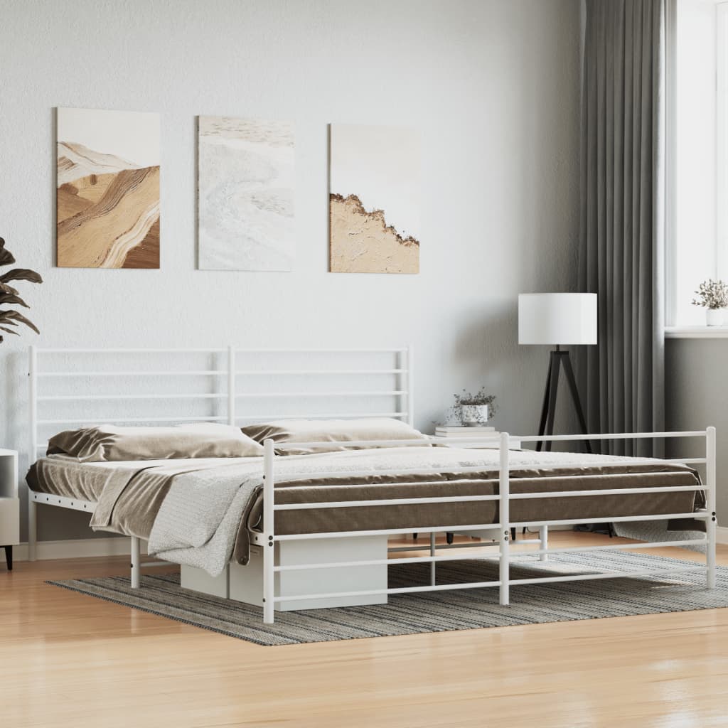 Metal Bed Frame Without Mattress With Footboard 120X190Cm