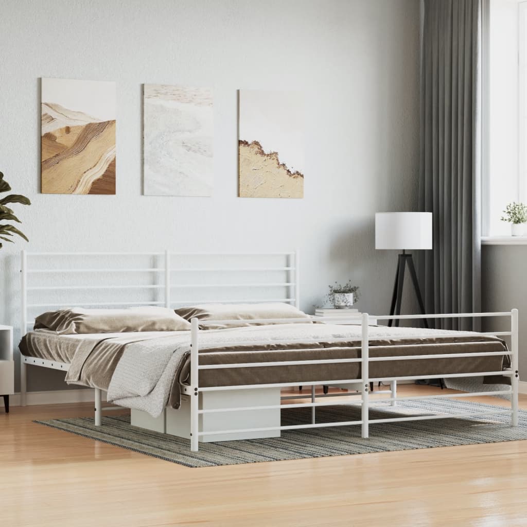 Metal Bed Frame Without Mattress With Footboard 120X190Cm