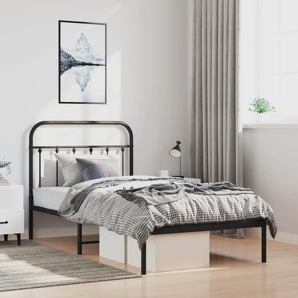 Metal Bed Frame Without Mattress 90X190Cm