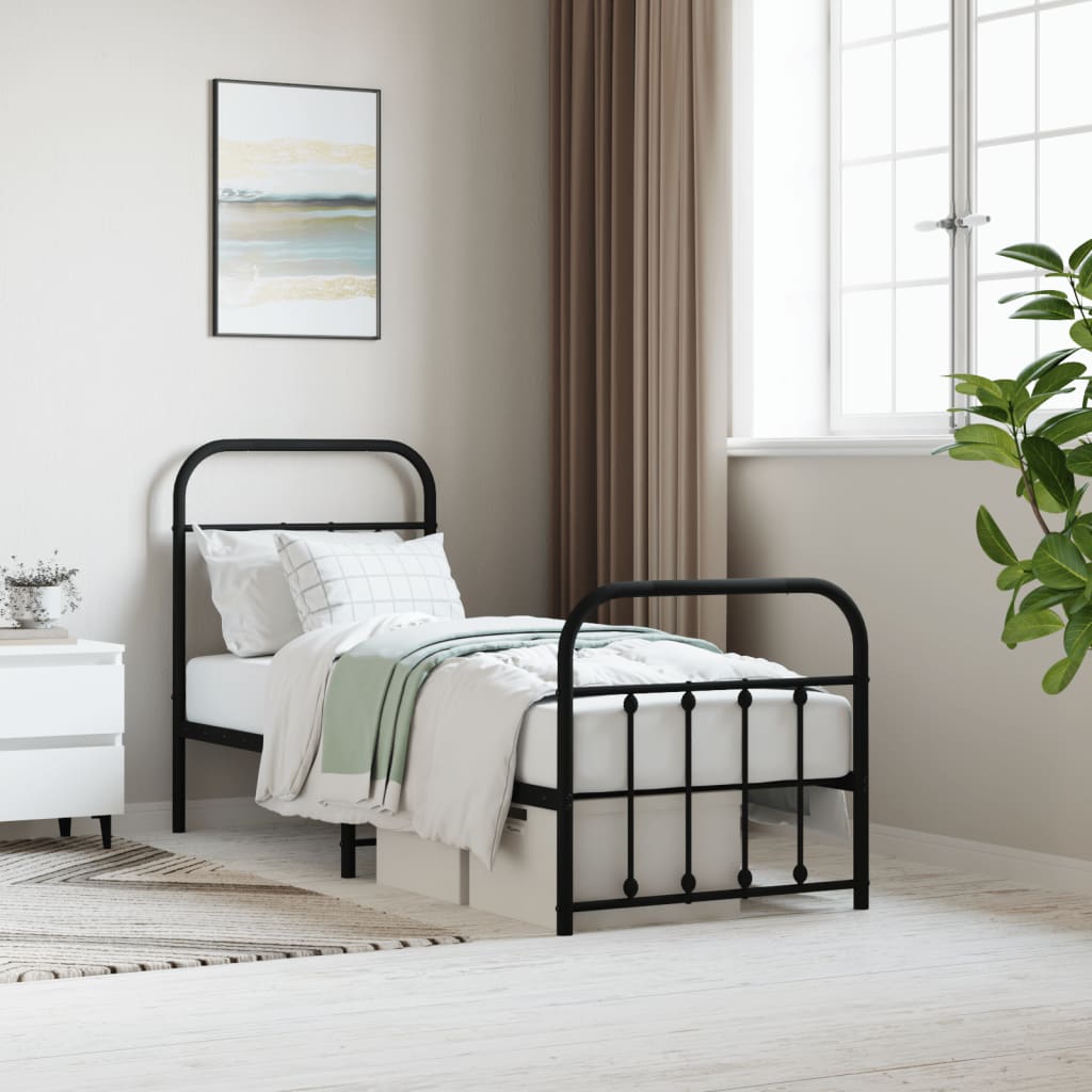 Metal Bed Frame Without Mattress 90X190Cm