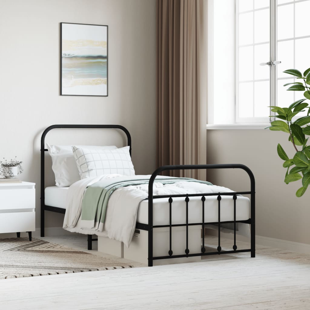 Metal Bed Frame Without Mattress 90X190Cm