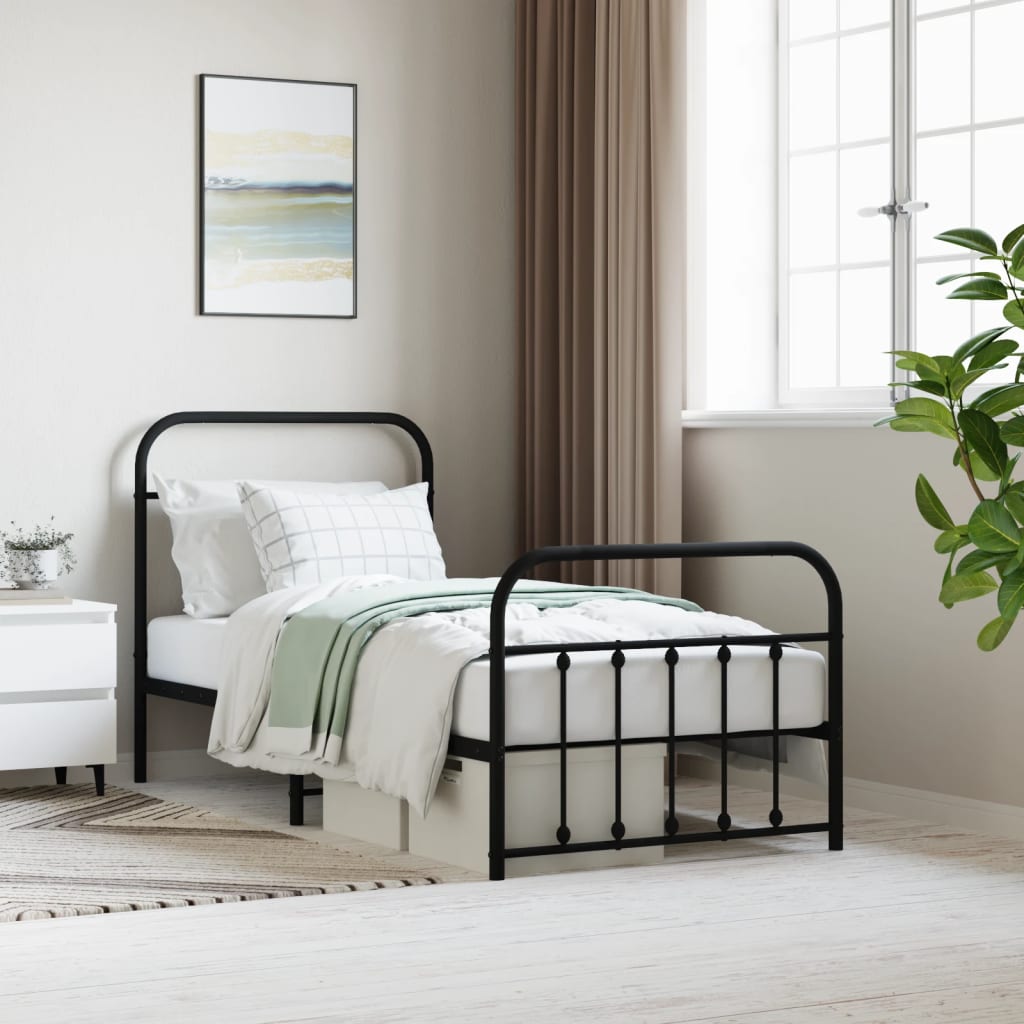 Metal Bed Frame Without Mattress 90X190Cm