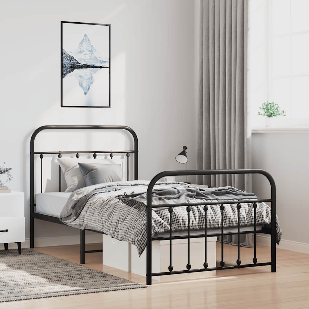 Metal Bed Frame Without Mattress 90X190Cm
