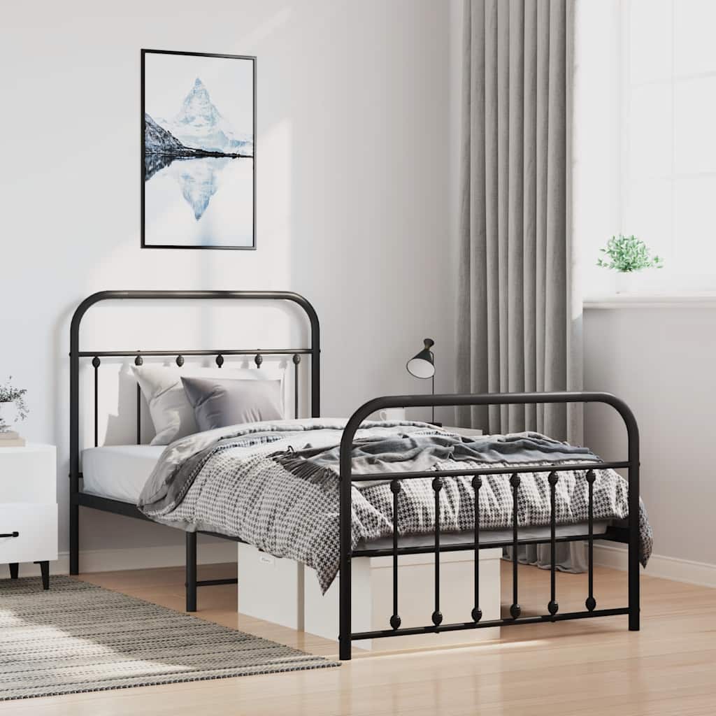 Metal Bed Frame Without Mattress 90X190Cm