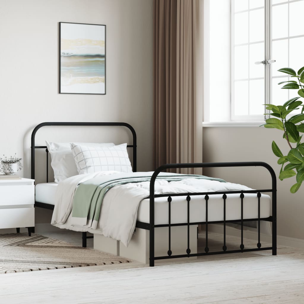 Metal Bed Frame Without Mattress 90X190Cm