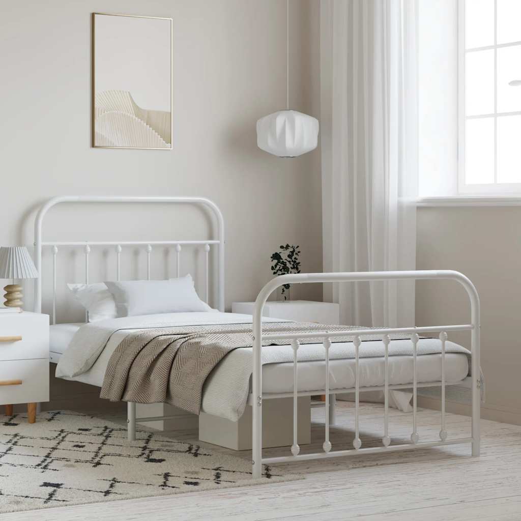 Metal Bed Frame Without Mattress 90X190Cm