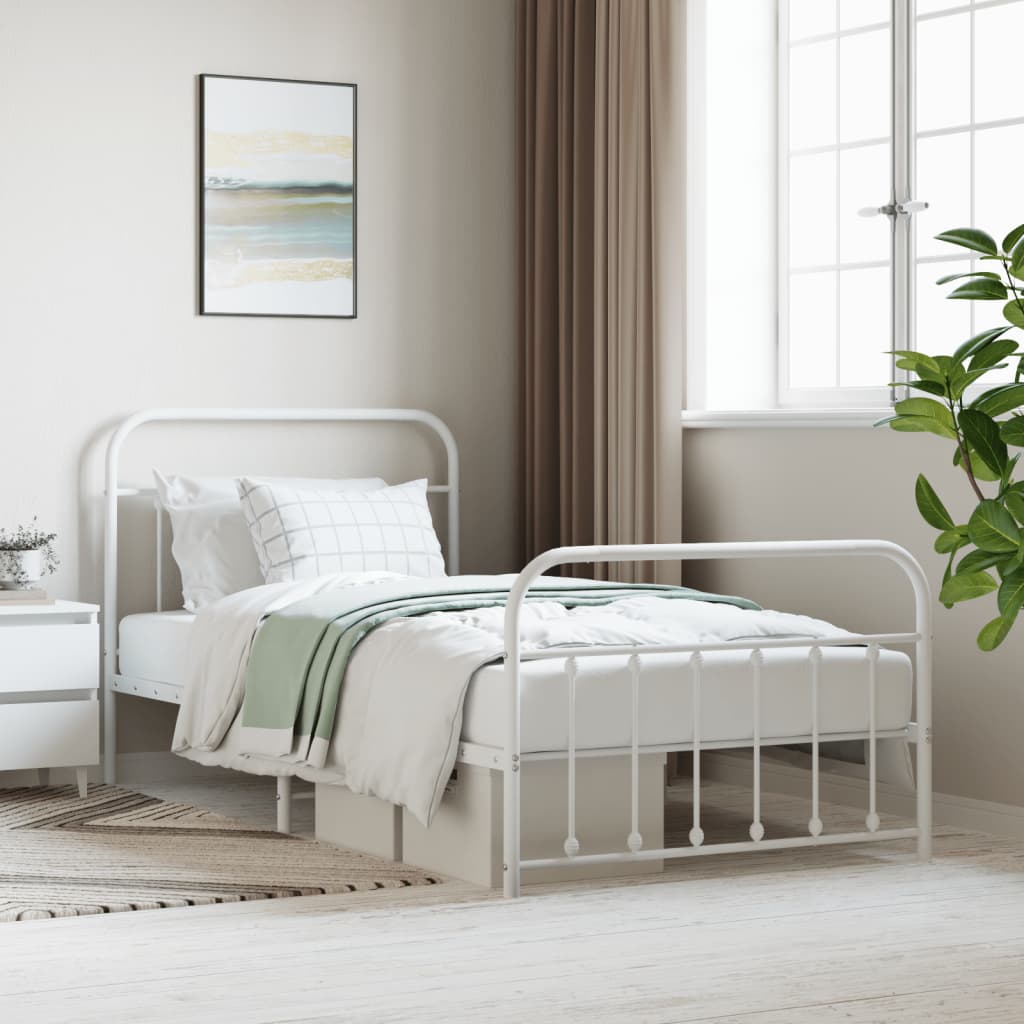 Metal Bed Frame Without Mattress 90X190Cm