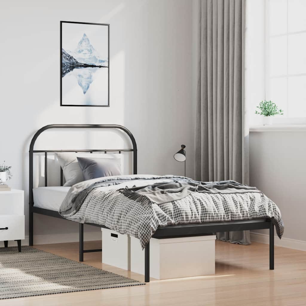 Metal Bed Frame Without Mattress With Footboard 120X190Cm