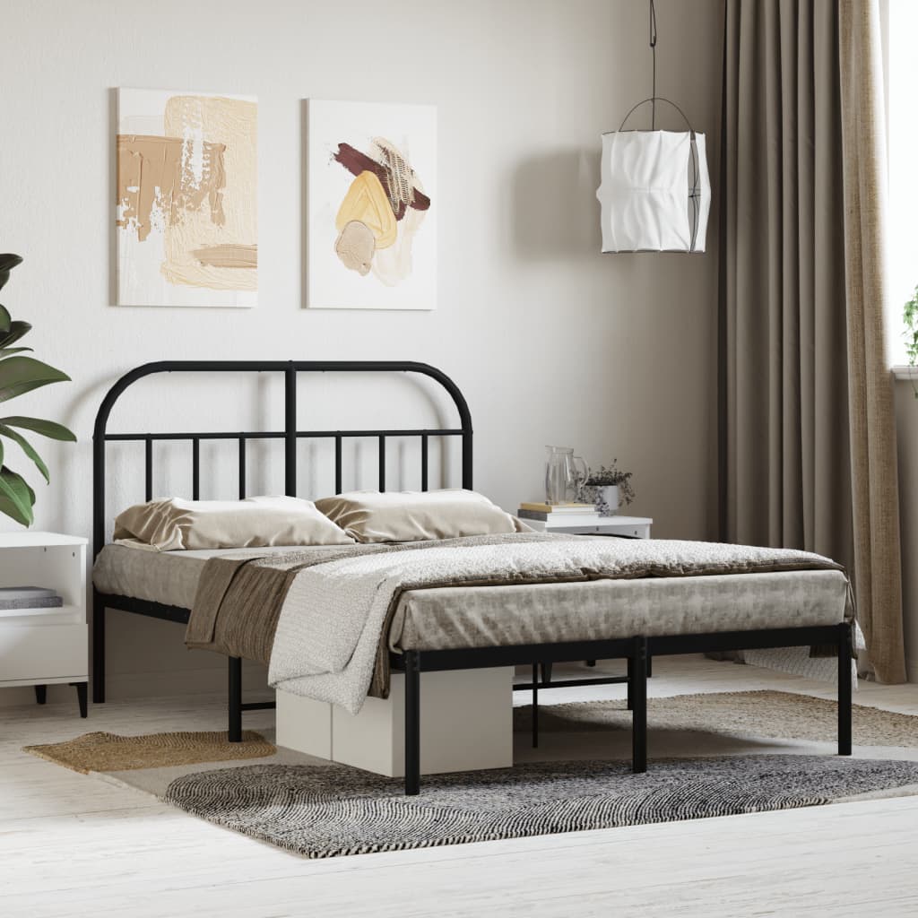 Metal Bed Frame Without Mattress With Footboard 120X190Cm
